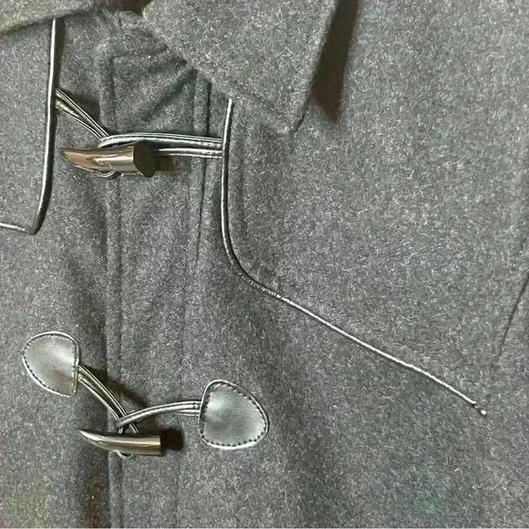 Tasso Elba Trench Coat Men’s Medium Black Wool Blend Duffle Parka Jacket Lined - Picture 6 of 12